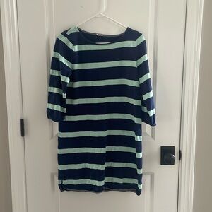 J crew blue striped long sleeve dress size S